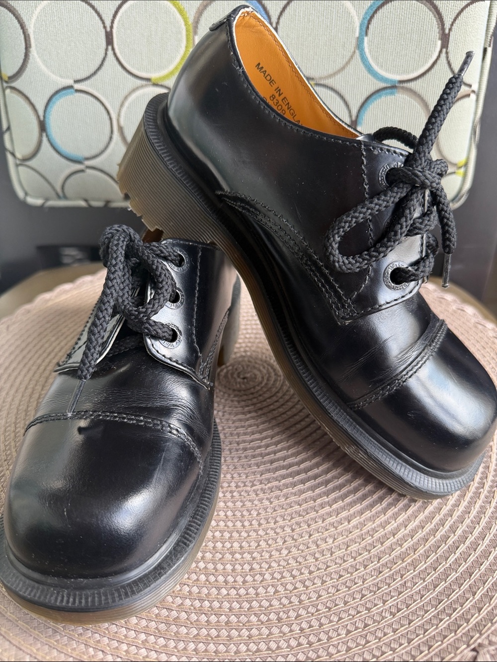 Dr. Martens Kids Black Leather Lace-Up Dress Shoes Size 3